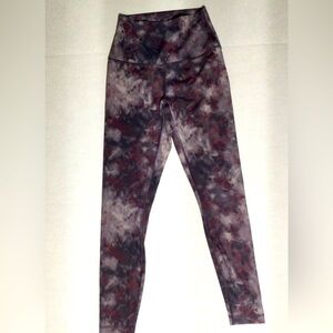90 Degrees Womens XS Puple/Black/Gray Tie Dyed Look Leggings